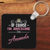 Amanda natuurlijk ben ik Geweldige naam Sleutelhanger (Achterkant)