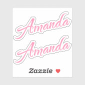 Amanda Nom décoratif en rose x2 Sticker (Feuille)