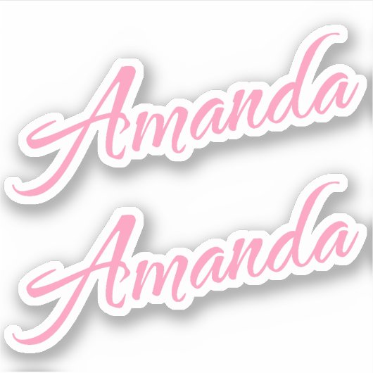 Amanda Nom décoratif en rose x2 Sticker (Devant)