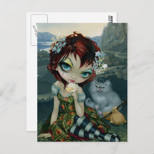 "Amanda Palmer Tarot:  Het Briefkaart "Fool" (Voorkant / Achterkant)