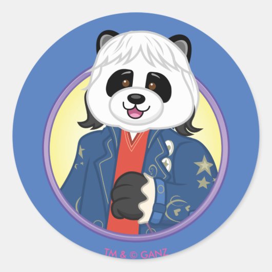 Amanda Panda Ronde Sticker (Voorkant)