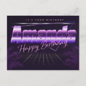 Amanda Prénom Carte violette Anniversaire (Devant)