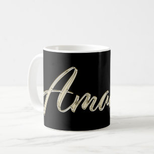 Amanda white gold Handwriting Tasse de café
