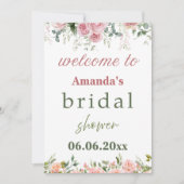 Amanda's bruidsdouche Invitation Kaart - Elegant F (Voorkant)