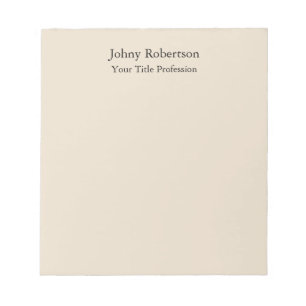 Amandel Kleur Plain Elegant Professioneel Modern Notitieblok