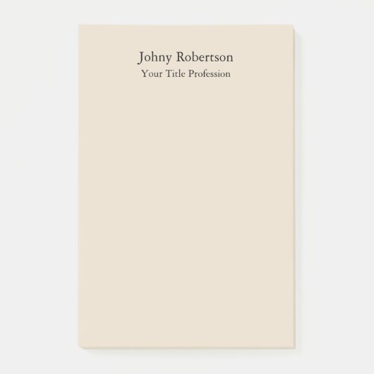 Amandel Kleur Plain Elegant Professioneel Modern Post-it® Notes (Voorkant)