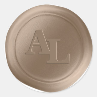 amandel taupe wax zegel monogram bruiloft stickers