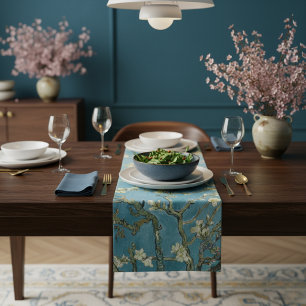 Amandelbloesem Bloem Boho Blauw Klassieke Kunst Theedoek