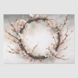 Amandelbloesem Bloemenkrans Aquarel Tissuepapier