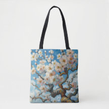 Amandelbloesem Canvas tas olieverfstijl