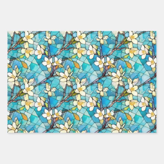 Amandelbloesem geïnspireerd op Van Gogh Wrapping P Inpakpapier Vel (Voorkant)