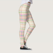 Amandelcrème Leggings met Pink Plaid (Rechts)