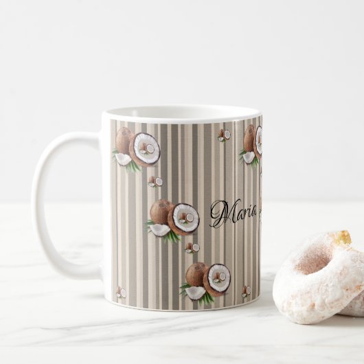 Amandelstreep mok (Met donut)