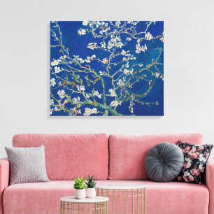 Amandeltakken in bloei (Indigo) Van Gogh Canvas Afdruk
