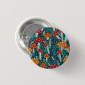 Amanita Magical Mushroom Fern Forest Pattern Ronde Button 3,2 Cm (Voorkant /achterkant)