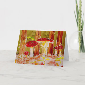 Amanita muscaria mushroom greeting card feestdagen kaart