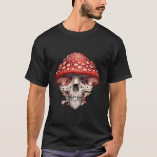 Amanita Muscaria Mushroom Skull T-shirt