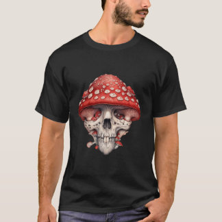 Amanita Muscaria Mushroom Skull T-shirt