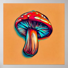 Amanita Muscaria paddenstoel Poster