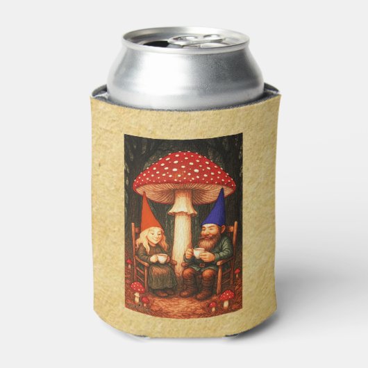 Amanita Mushroom en Gnomes Blikjeskoeler (Blikje Voorkant)