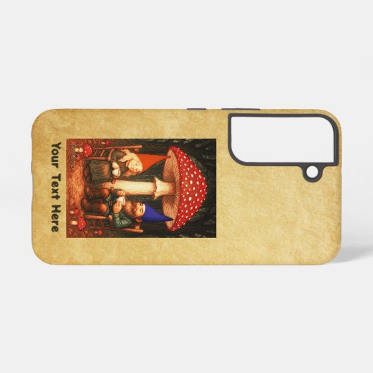 Amanita Mushroom en Gnomes Samsung Galaxy Hoesje (Achterkant horizontaal)