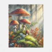 Amanita Mushroom Magic Forest Landschap Fungi Fleece Deken (Voorkant)