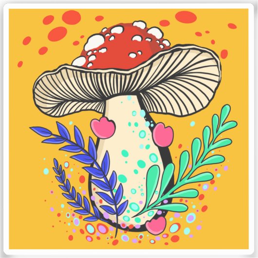 Amanita Mushroom Vinyl Sticker (Voorkant)