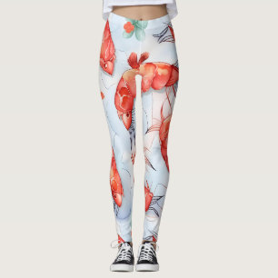 Amano Garnalen Waterverf Kleurrijke Patroon Leggings