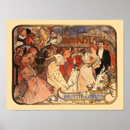 Amants, Alphonse Mucha Poster (Voorkant)