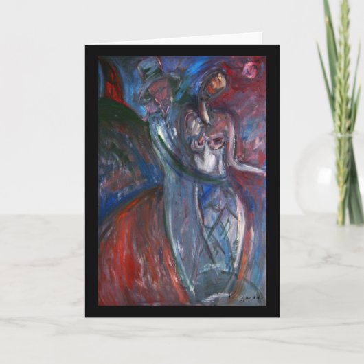 Amants de la nuit - carte de voeux originale d'art (Devant)