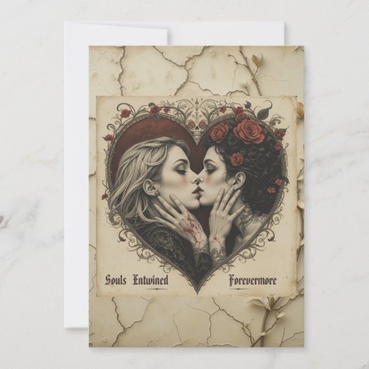 'Amants & Roses' - Carte de la Saint-Valentin à pl (Devant)