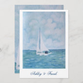 Amants sur un voilier - faire-part de mariage (Devant / Derrière)