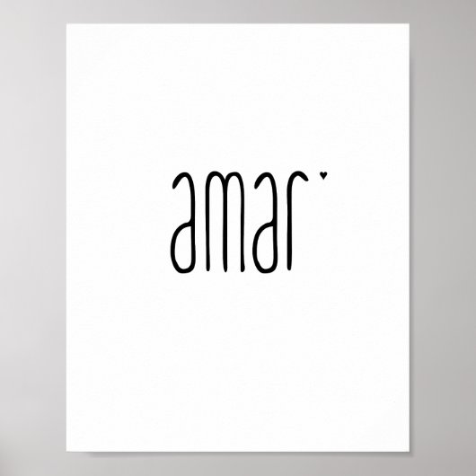Amar - valentine typography poster (Devant)