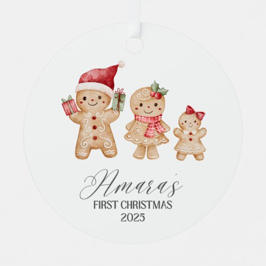 Amara Personalized Baby's First Christmas Metalen Ornament (Voorkant)