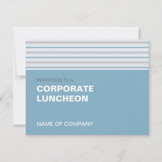 Amara Stripe Cornflower Corporate Luncheon Kaart (Voorkant)
