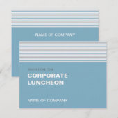 Amara Stripe Cornflower Corporate Luncheon Kaart (Voorkant / Achterkant)