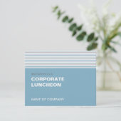 Amara Stripe Cornflower Corporate Luncheon Kaart (Staand voorkant)