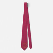 Amaranth paarse kleur Monogrammed Groomsmen Stropdas (Voorkant)