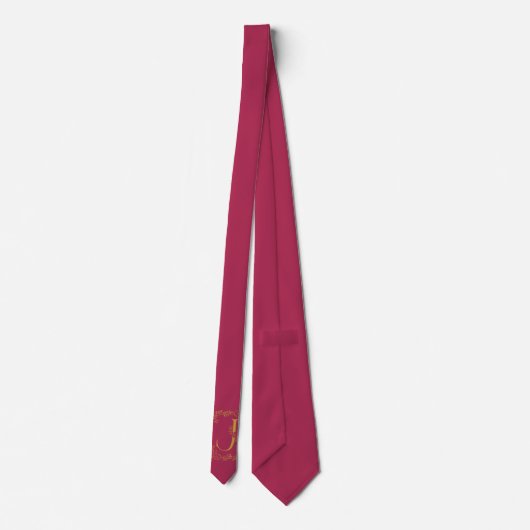Amaranth paarse kleur Monogrammed Groomsmen Stropdas (Achterkant)