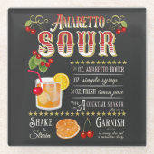 Amaretto Sour Recipe Glazen Onderzetter (Voorkant)