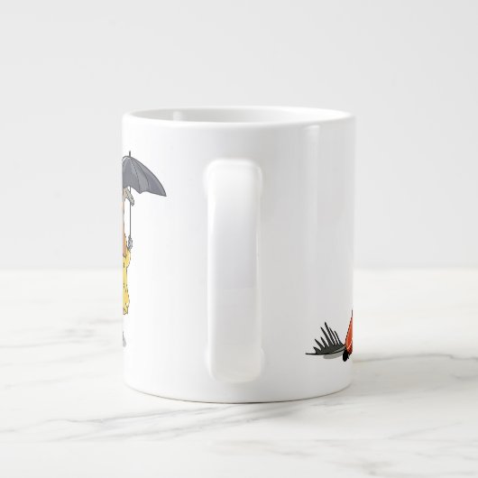 Amargasaurus Holding Paraplu en Koffer. Extra Grote Beker (Achterkant)