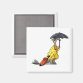 Amargasaurus Holding Paraplu en Koffer. Magneet (Voorkant / Achterkant)