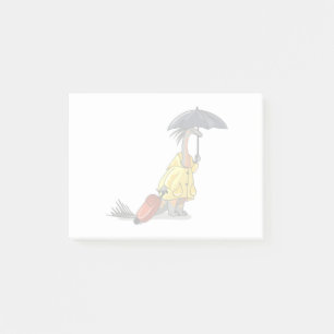 Amargasaurus Holding Paraplu en Koffer. Post-it® Notes