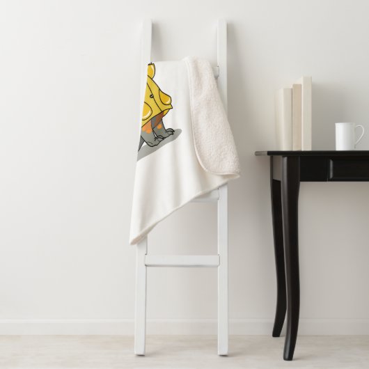 Amargasaurus Holding Paraplu en Koffer. Sherpa Deken (In situ)