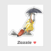 Amargasaurus Holding Paraplu en Koffer. Sticker (Vel)