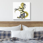 Amargasaurus Poseren als Freddy Krueger. Canvas Afdruk (Insitu (Slaapkamer))