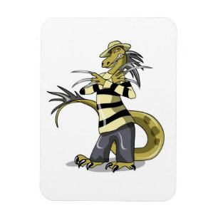 Amargasaurus Poseren als Freddy Krueger. Magneet