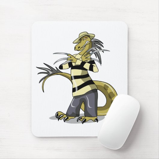 Amargasaurus Poseren als Freddy Krueger. Muismat (Met muis)