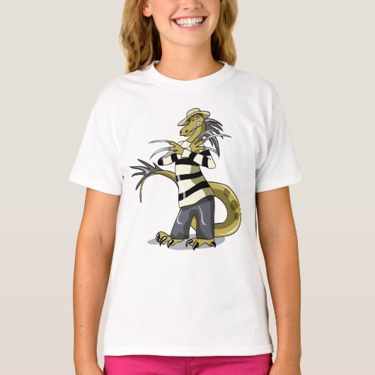 Amargasaurus Poseren als Freddy Krueger. T-shirt (Voorkant)