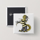 Amargasaurus Poseren als Freddy Krueger. Vierkante Button 5,1 Cm (Voorkant /achterkant)